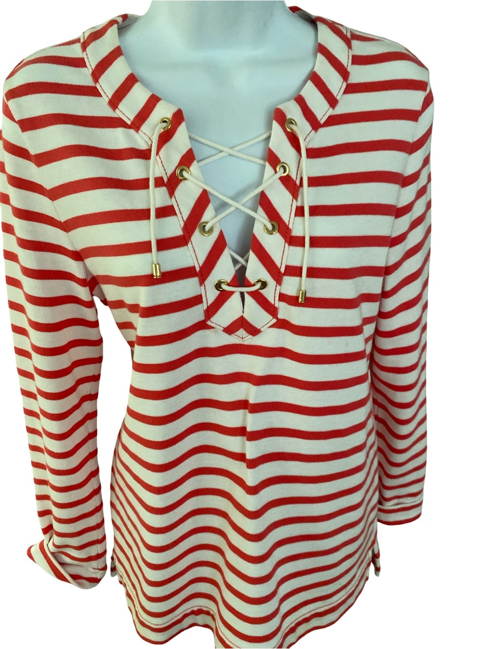 Kate Spade Rex  and White Striped Lace-Up Tunic- S